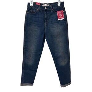 Levis Vintage Mid Rise Boyfriend Jeans Womens Size 2 Dark Tapered Legs New